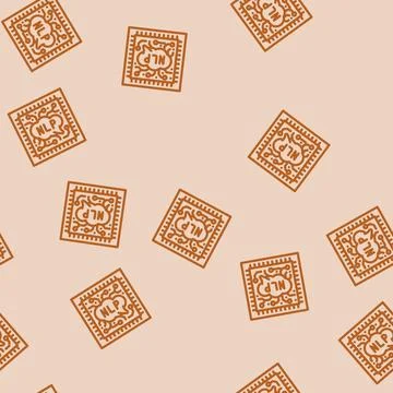 Language processor chip nlp line vector seamless pattern Stock Illustration