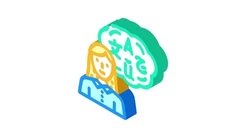 Language proficiency interview job isometric icon animation Stock Footage 327276965