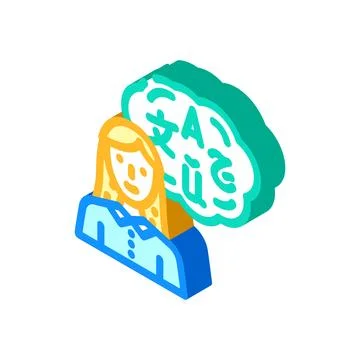 Language proficiency interview job isometric icon vector illustration Illustrazione stock