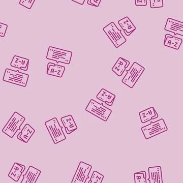Language proficiency interview job line seamless pattern Stock Illustration