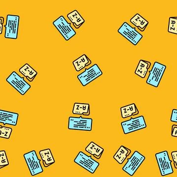 Language proficiency interview job vector seamless pattern Stock Illustration