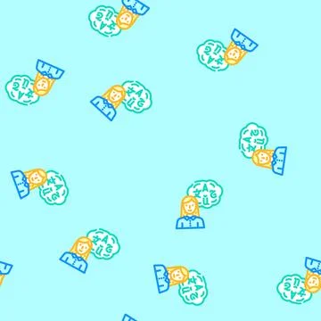 Language proficiency interview job vector seamless pattern Stock Illustration