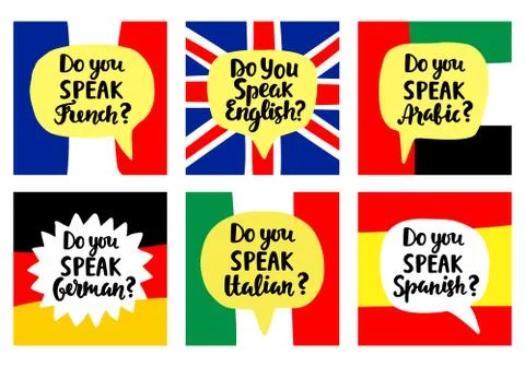 Language school banners set Illustrazione stock