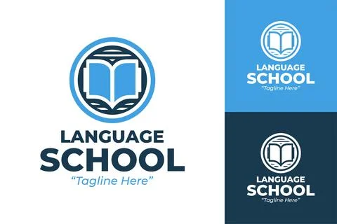 Language School Logo 스톡 일러스트