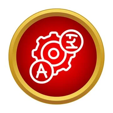 Language settings gear icon controlling translation process イラスト素材