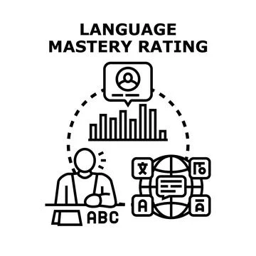 Language skill mastery rating and assessment concept Stock Illustration
