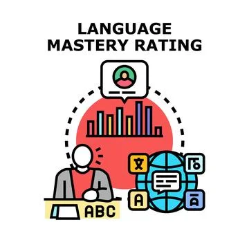 Language skill mastery rating and assessment concept Stock Illustration