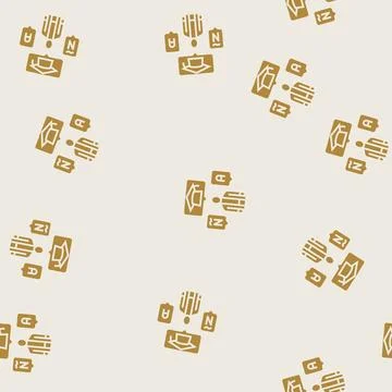 Language skills primary school glyph seamless pattern Illustrazione stock
