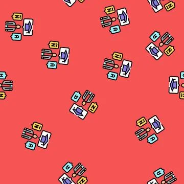 Language skills primary school vector seamless pattern Stock Illustration