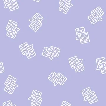 Language speak line vector seamless pattern 스톡 일러스트