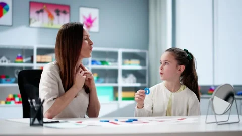 Language Speech Therapy By Pathologist Stock Footage 303170977