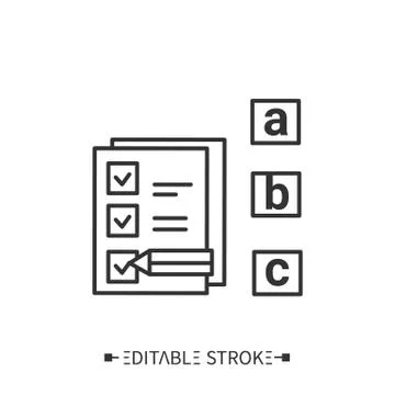 Language test line icon. Editable illustration Stock Illustration