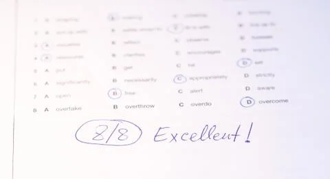 Language test paper Stock Photos