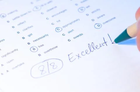 Language test paper Stock Photos