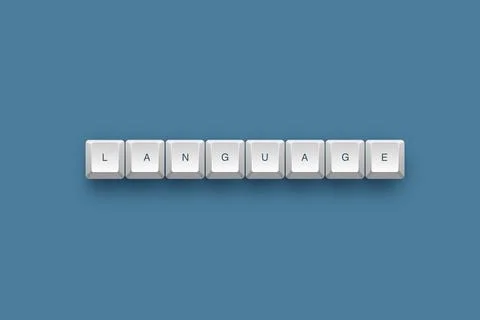 Language text on a 3d keyboard button with shadow concept series 스톡 일러스트