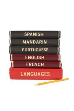 Language text books Stock Photos