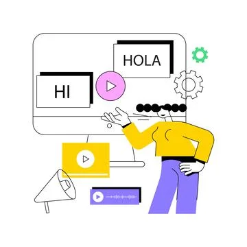 Language translation abstract concept vector illustration. Stock Illustration