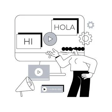 Language translation abstract concept vector illustration. Stock Illustration