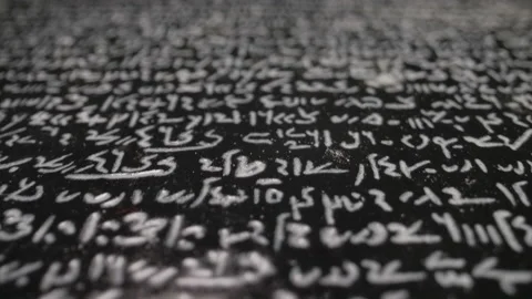 Language translation and the rosetta stone macro close up Stock Footage 143977020