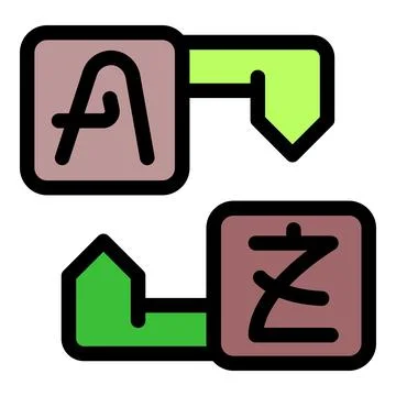 Language translation depicting converting text from english to japanese wit.. Stock Illustration