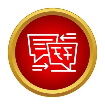 Language translation exchanging communication between speech bubbles icon Stock Illustration