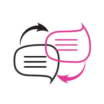 Language translation icon concept with speech bubble. Vector Illustration Illustrazione stock