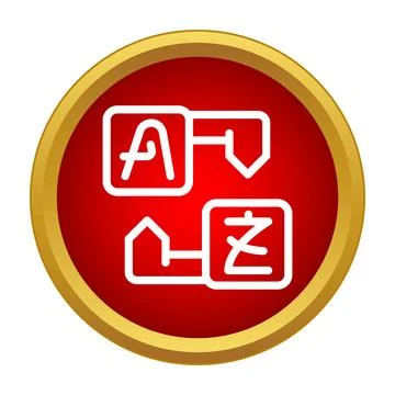 Language translation icon exchanging speech bubbles on red background Stock-Illustration
