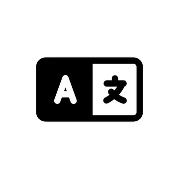 Language Translation Icon for Mobile App Interface and Web UI Design Stock Illustration