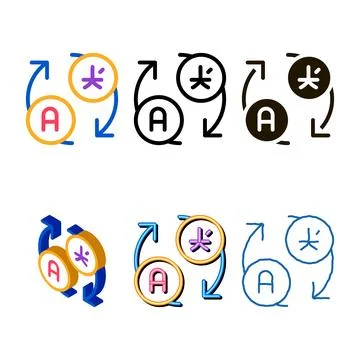 Language translation mix arrows icon thin line vector Stock Illustration