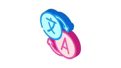 Language translation natural language processing nlp isometric icon animation Stock Footage 327280222