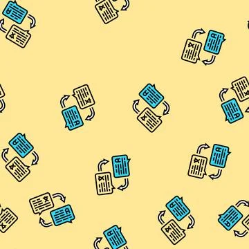 Language translation nlp vector seamless pattern Stock Illustration