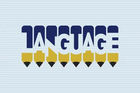 Language typography negative space word vector illustration. Illustrazione stock