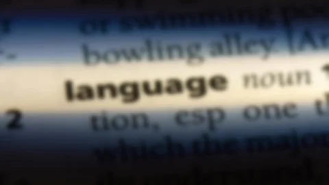 Language word in a dictionary. Stock Footage 99562071