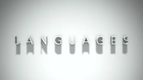 Languages 3D title animation with shadow... | Stock Video | Pond5