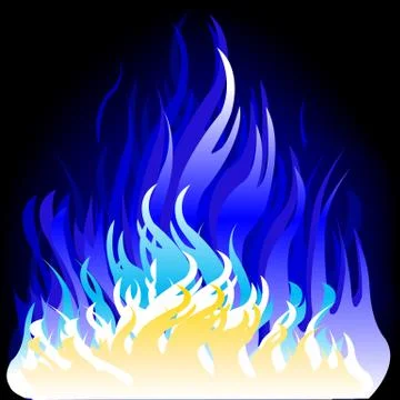 Languages of the flame of the blue colour Stock Illustration