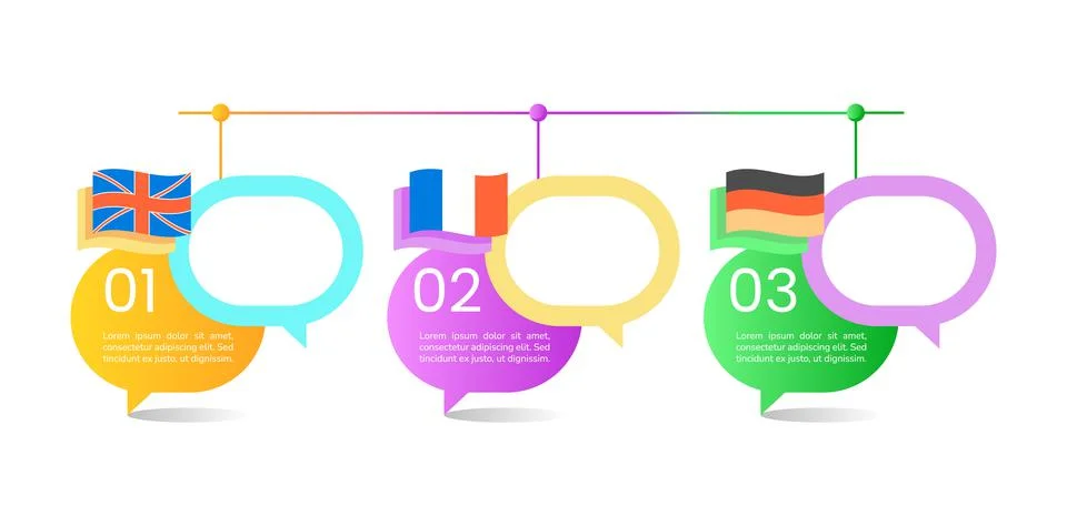 Languages learning levels infographic chart design template Stock-Illustration