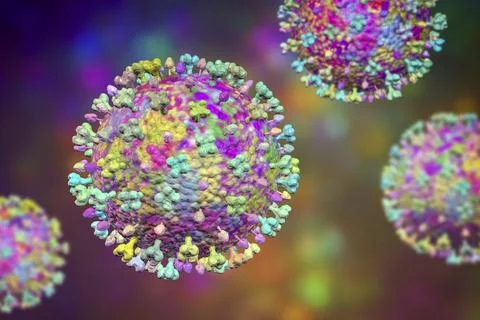 Langya virus, 3D illustration Illustrazione stock