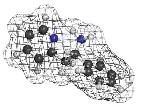 Lanicemine experimental antidepressant, molecular model Stock Illustration