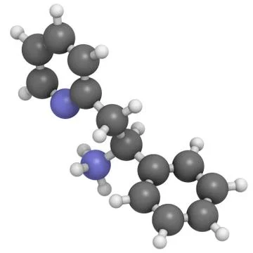 Lanicemine experimental antidepressant, molecular model Stock Illustration