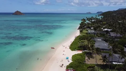 Lanikai Beach drone shot Video stock 182083087