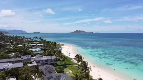 Lanikai Beach surf Video stock 182083030