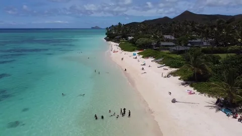 Lanikai Beach waters Video stock 182083001