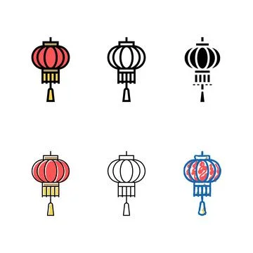 Lantern accessory diversity color icon vector Stock Illustration