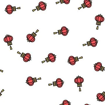 Lantern accessory vector seamless pattern Stock Illustration