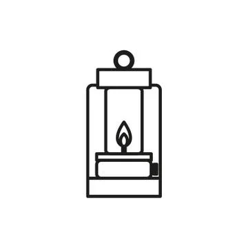 Lantern Adventure Thin Line Icon Symbol Design Stock Illustration