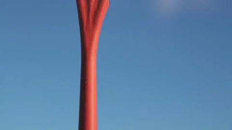 Lantern Against The Background Of The Evening Sky. A Fragment Of The Metal Base Stock Footage 146103151