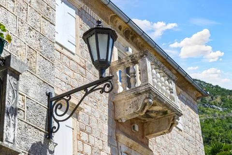 Lantern and balcony Stock Photos