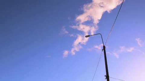 Lantern on the background of smoke and blue sky Stock Footage 73483872