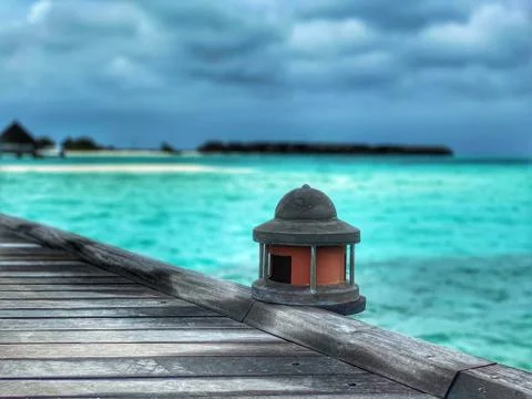 Lantern on the beach Stock Photos