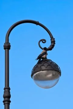 Lantern with a bird. Stock Photos